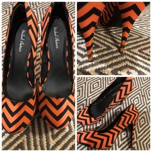 Pink/coral chevron heels